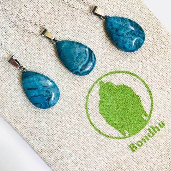 ✨HP✨ Blue Jasper Teardrop Sterling Silver Necklace - Picture 4 of 9